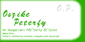 oszike peterfy business card